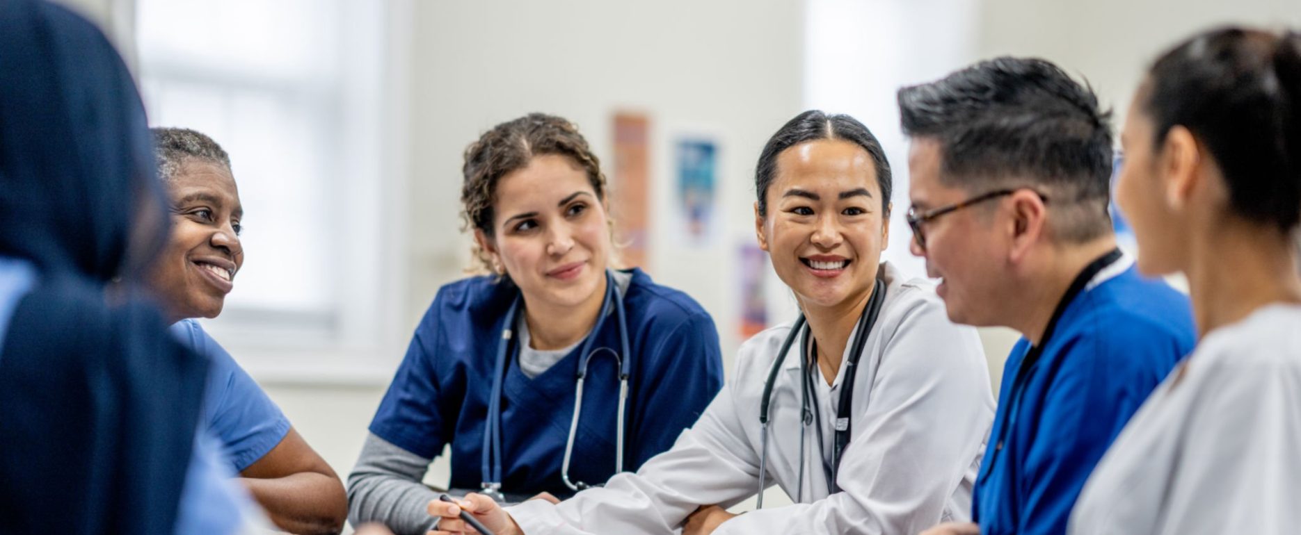 Medical team having an internal team meeting