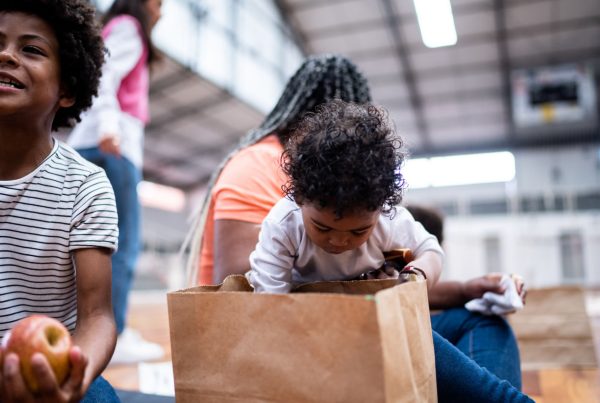 Family receiving food welfare services