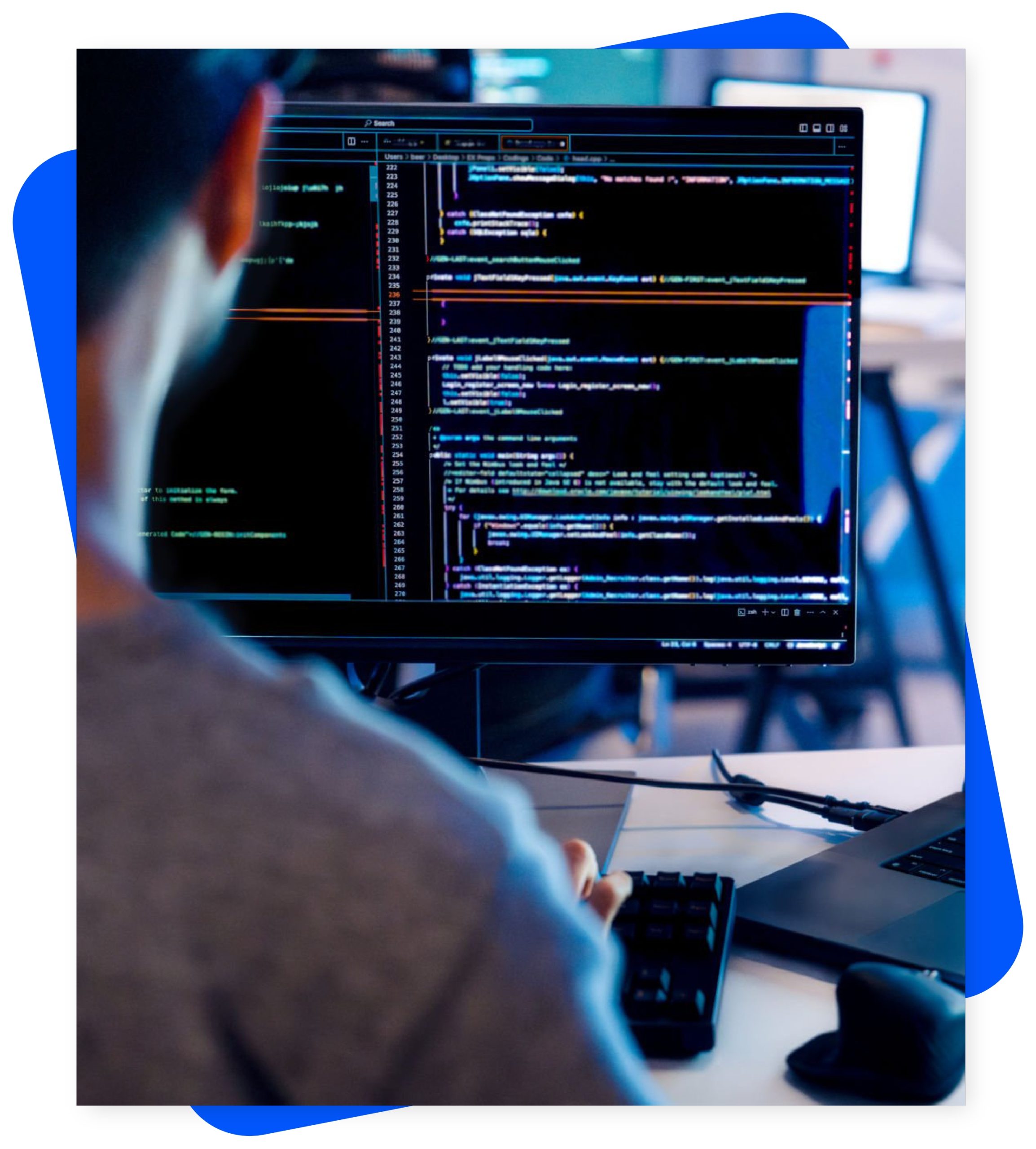 app engineer working on code