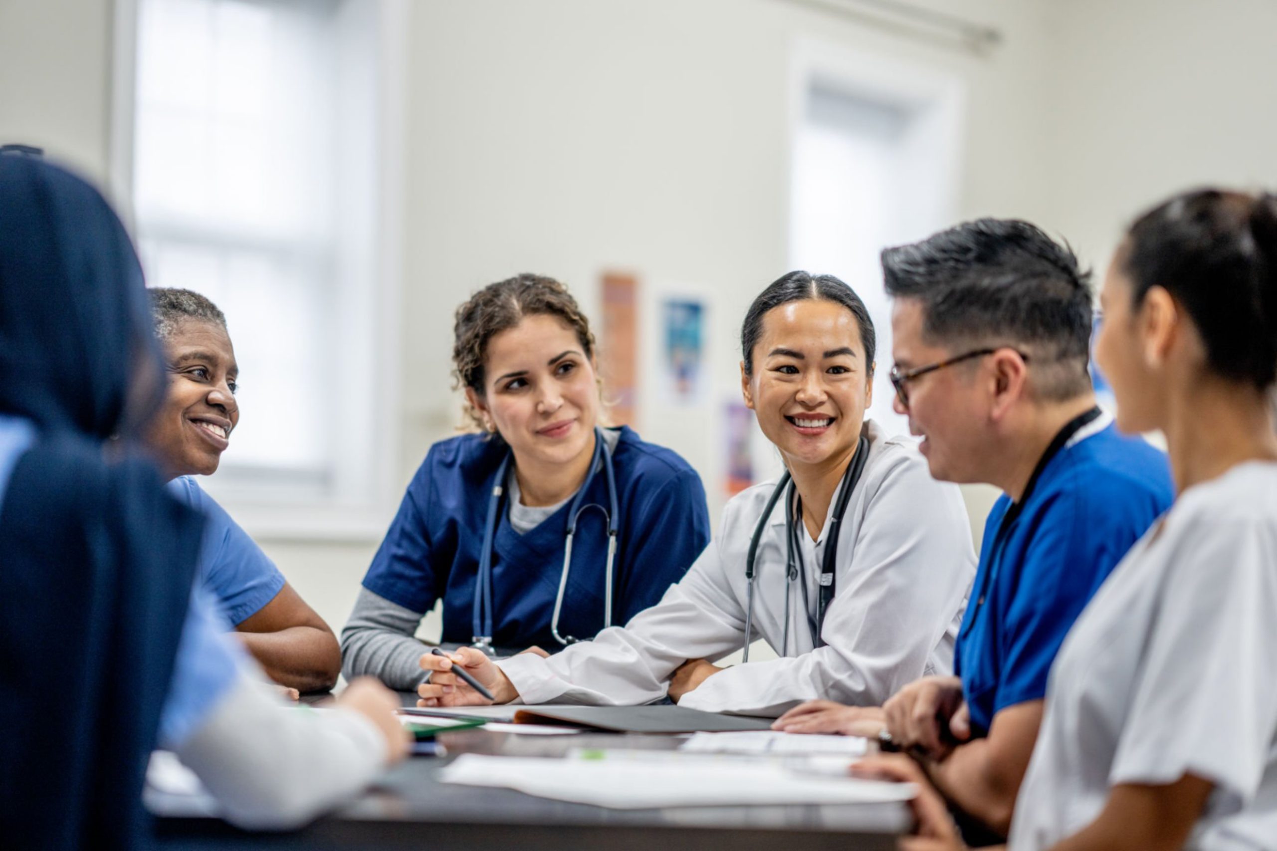 Medical team having an internal team meeting