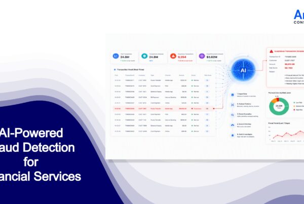 AI-powered fraud detection system analyzing banking transactions and identifying suspicious activity through real-time analytics